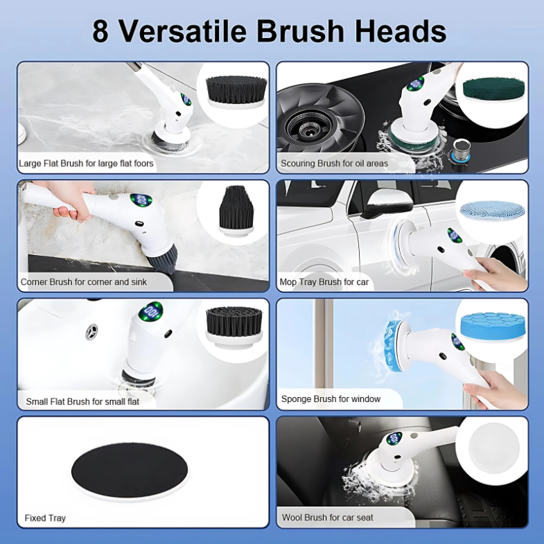 CleanMaster™ 8-in-1 Cordless Rotating Brush